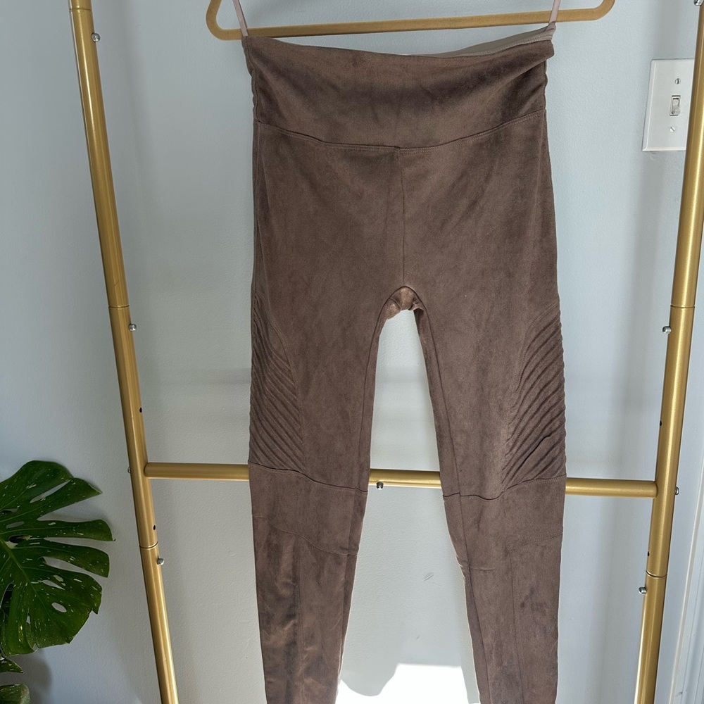 She + Sky Tan Suede Leggings